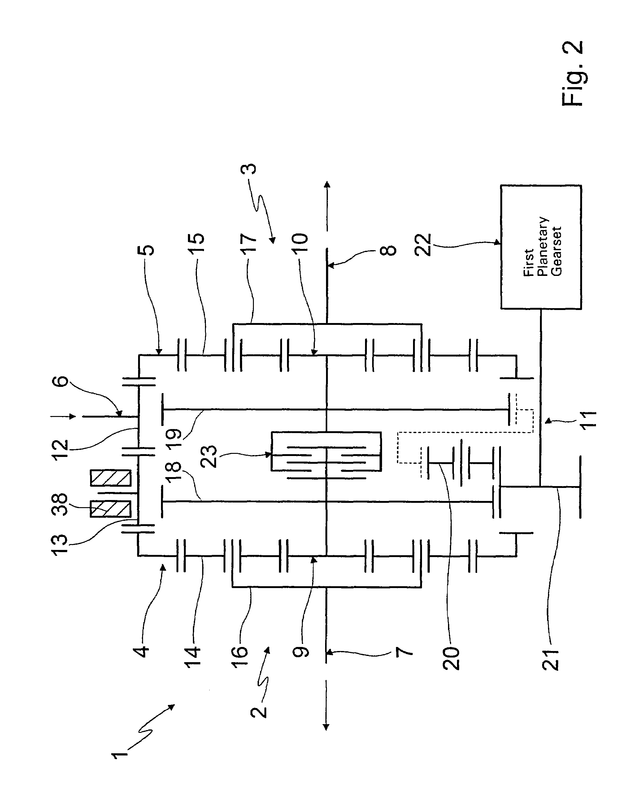 Transmission and drive train for a vehicle