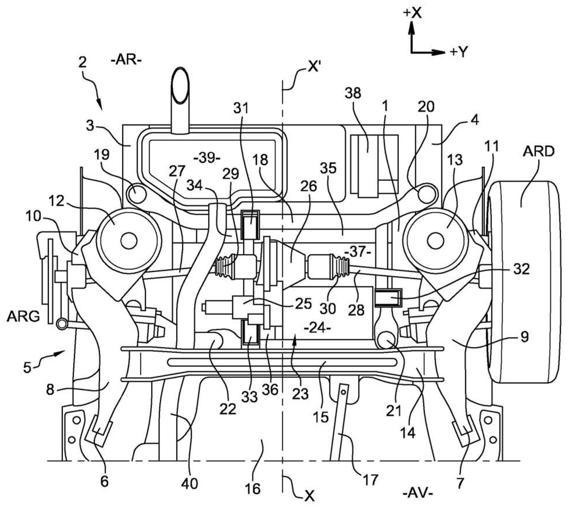 Motor vehicle having an electromotive unit and the power supply module thereof arranged in the vicinity of a running gear of the vehicle