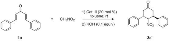 Novel method for synthesizing chiral 4-nitryl-3, 5-diaryl cyclohexanone