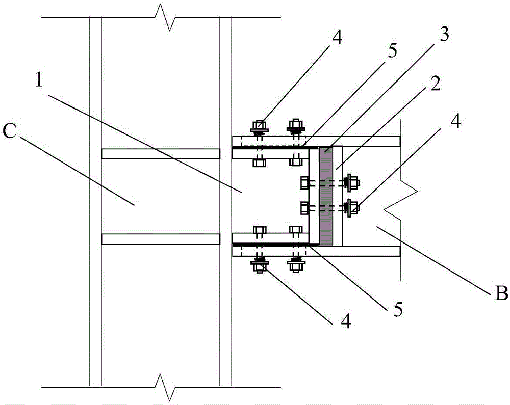 Assembly type energy consumption beam column node