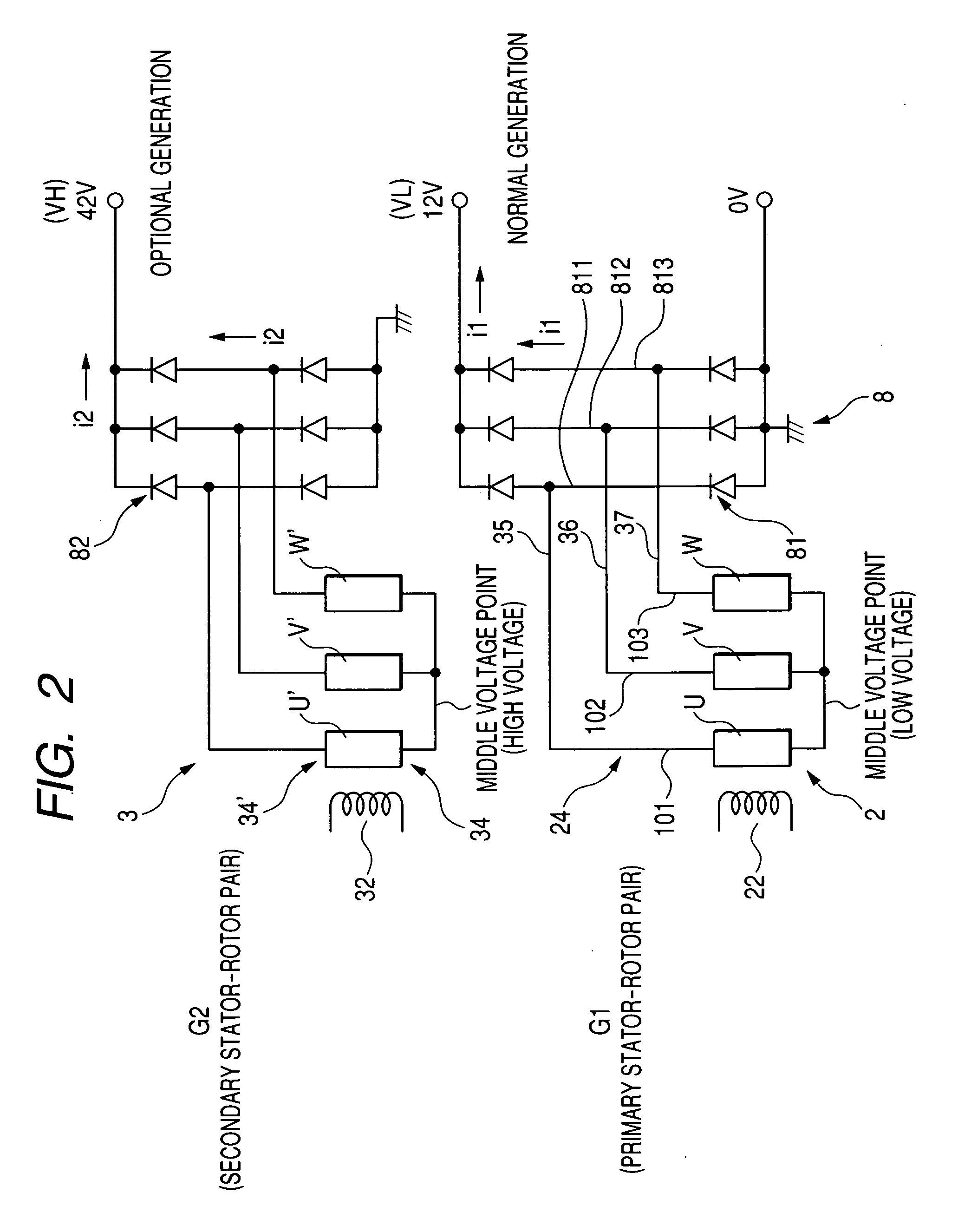 Tandem rotary electric machine