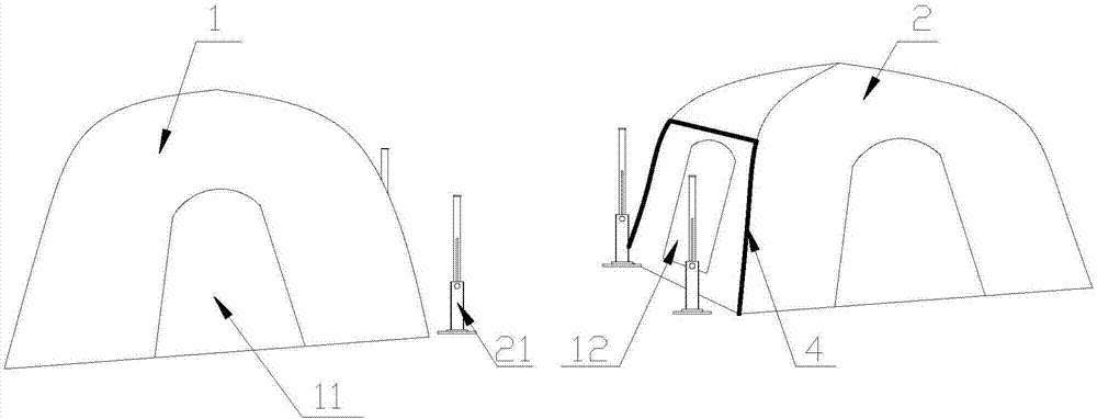 Ground inserting telescopic supporting column used for tourist tents