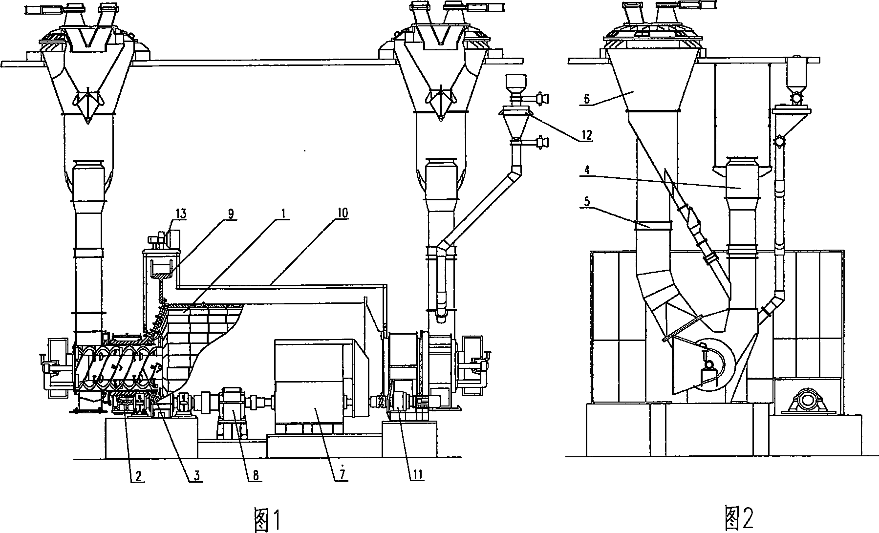 Steel ball coal mill with dual inputs and dual outputs