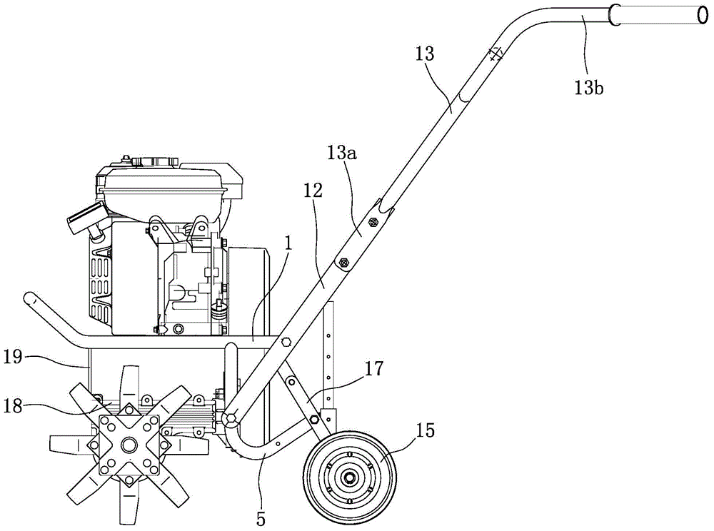 Arrangement structure of handle seat, rear wheel assembly and transmission box of a portable tillage machine