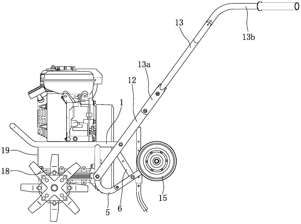Arrangement structure of handle seat, rear wheel assembly and transmission box of a portable tillage machine