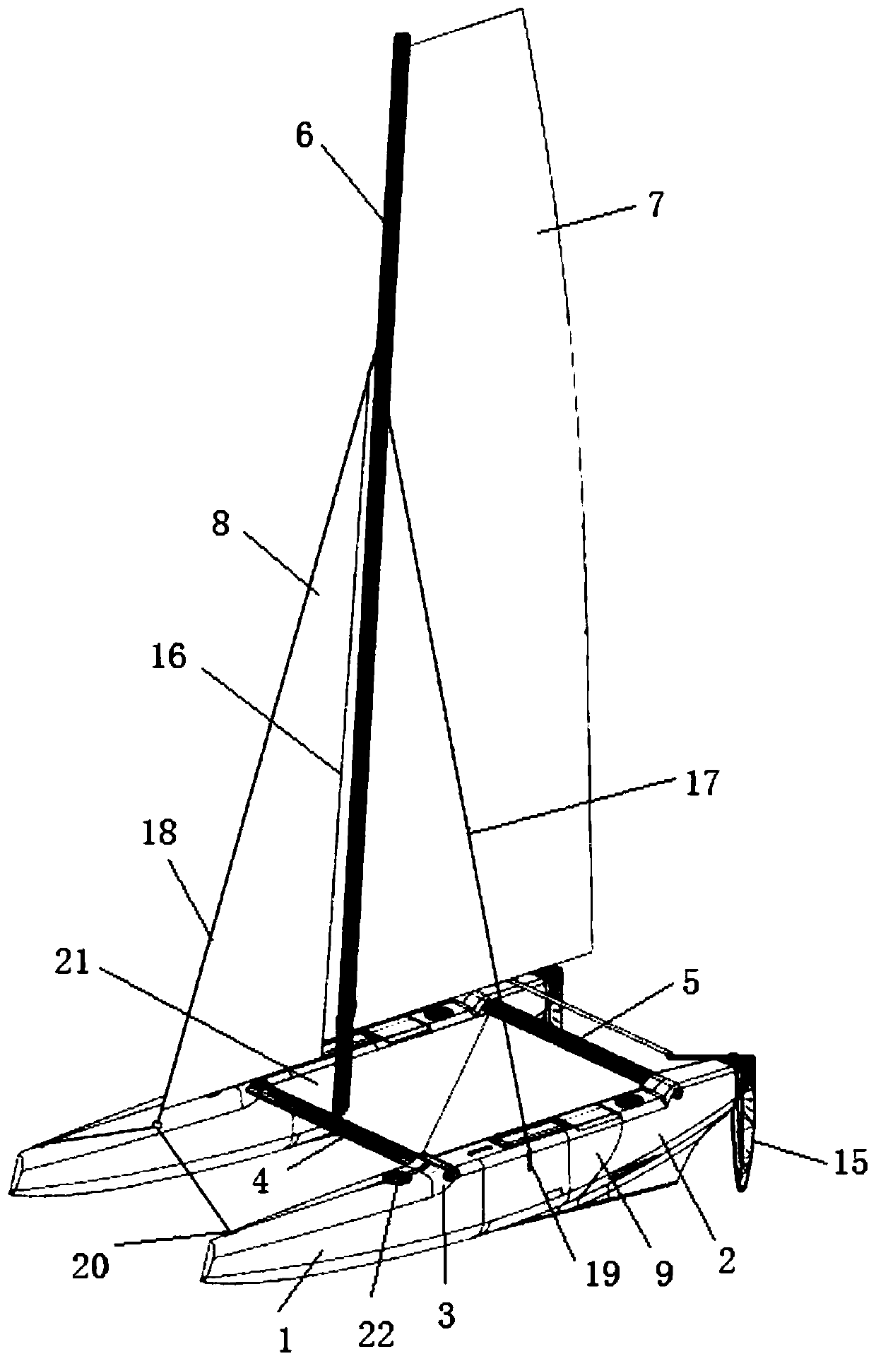Double-body sailboat