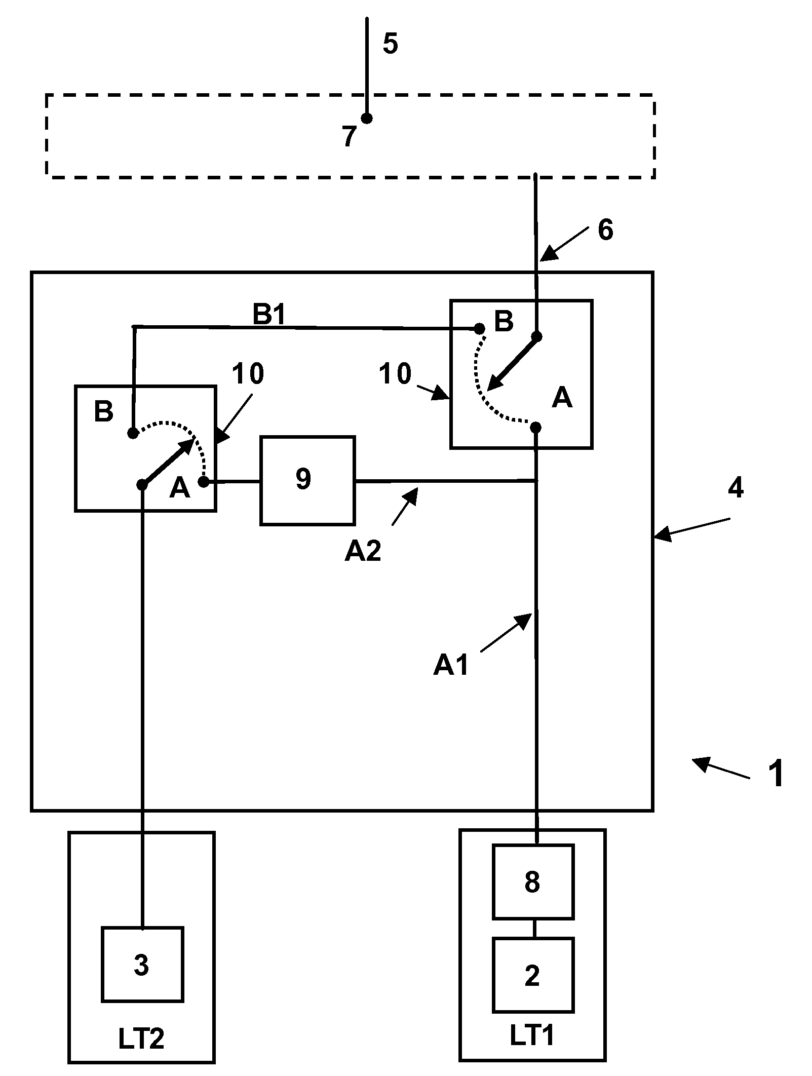 Line termination arrangement with combined broadband and narrowband services