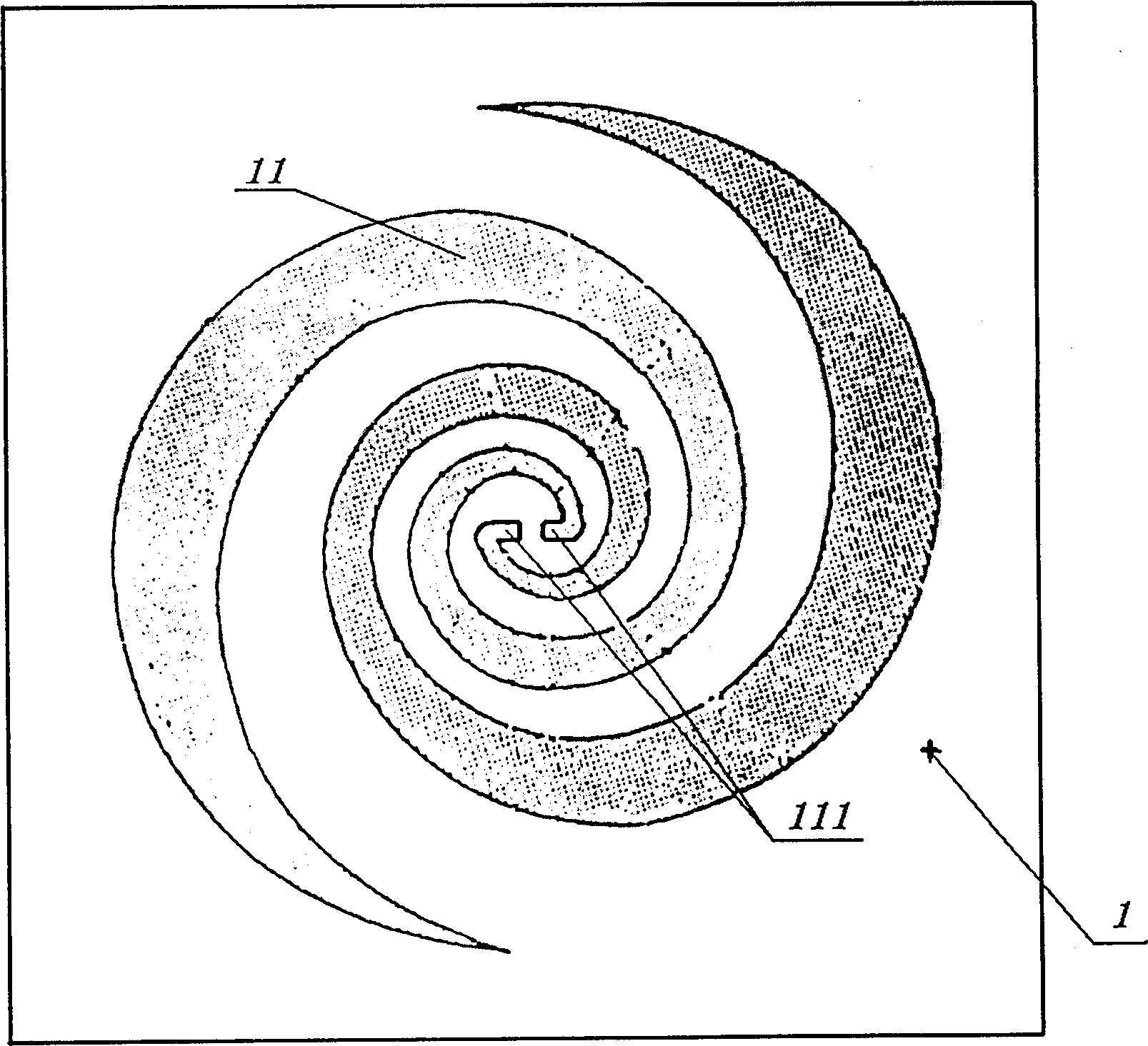 Broad-band circularly polarized antenna integrated on plane