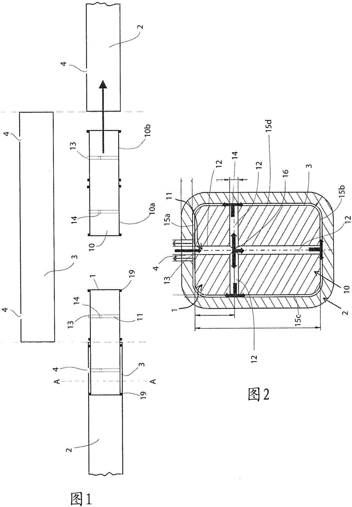 Adhesive-distributing device and method for adhesively bonding hollow profiles using an adhesive-distributing device