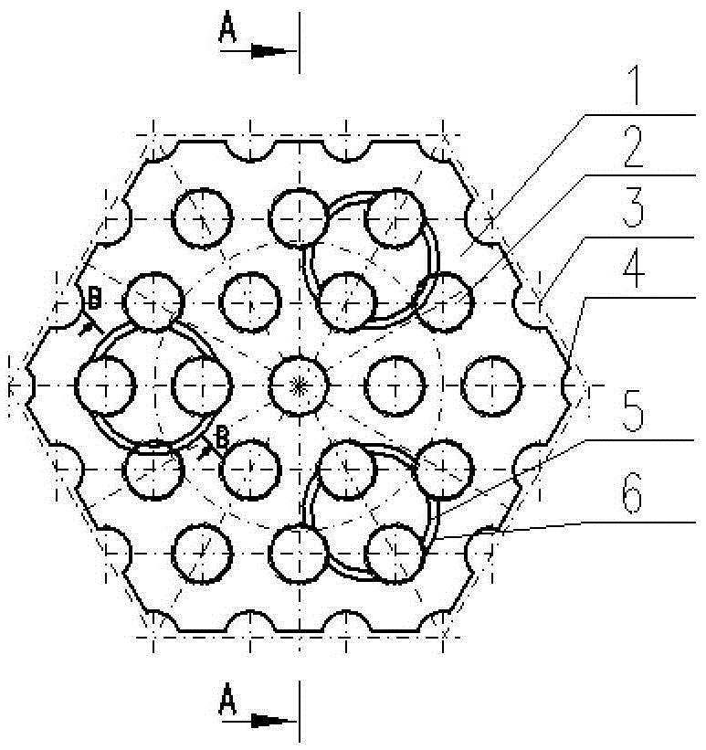 Lattice brick with 19 lattices and lattice hole diameter of 25 mm and stacking method