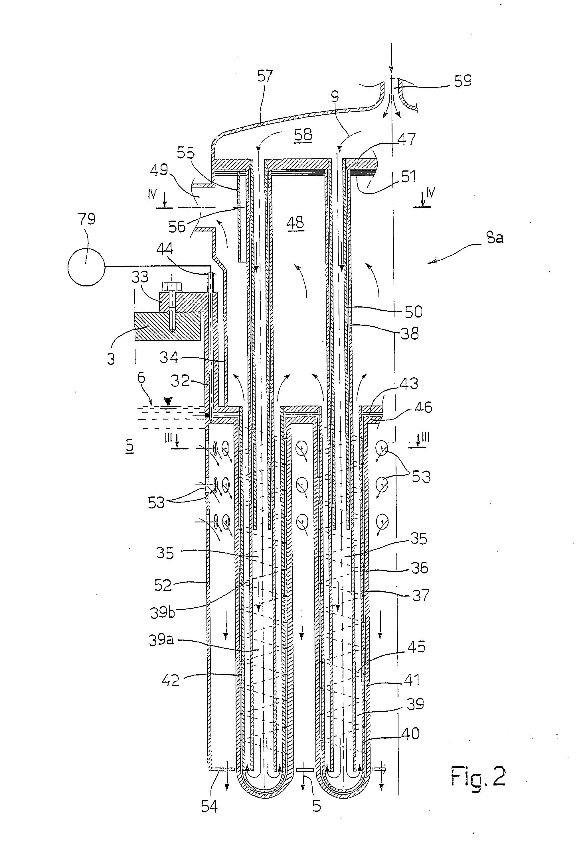 System for evacuating the residual heat from a liquid metal or molten salts cooled nuclear reactor