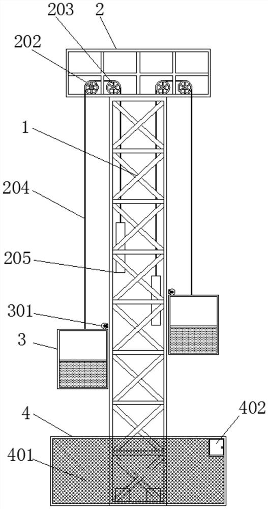 Anti-falling wall-attached elevator for construction site