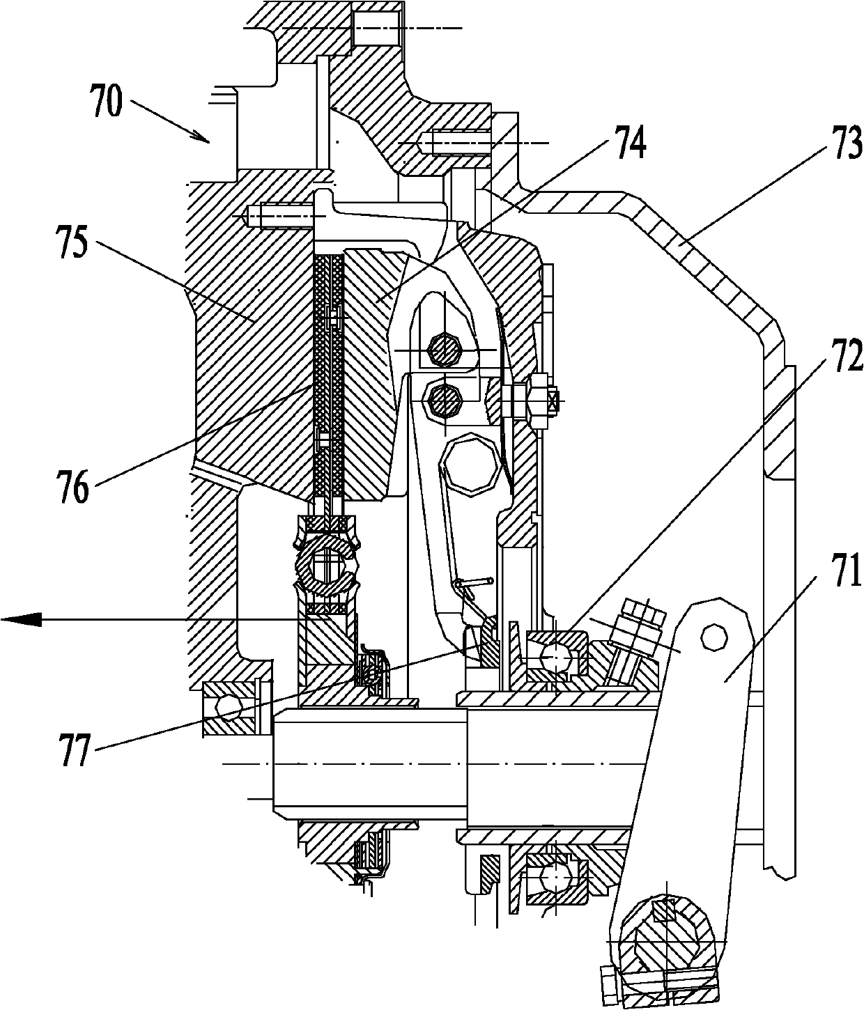Full-hydraulic clutch control system and road roller comprising system