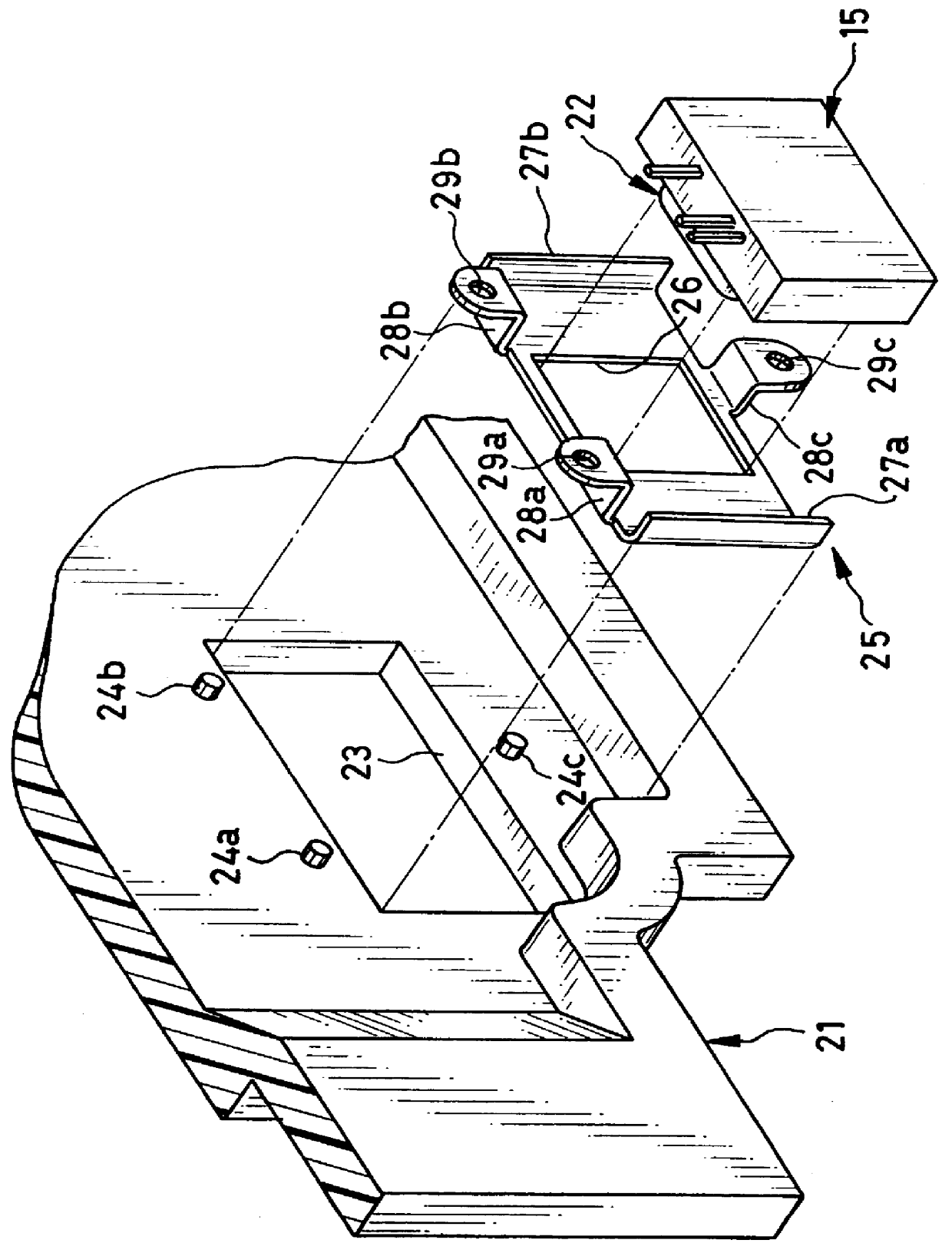 Attaching method for a magnetic head used in a camera and attachment for the same
