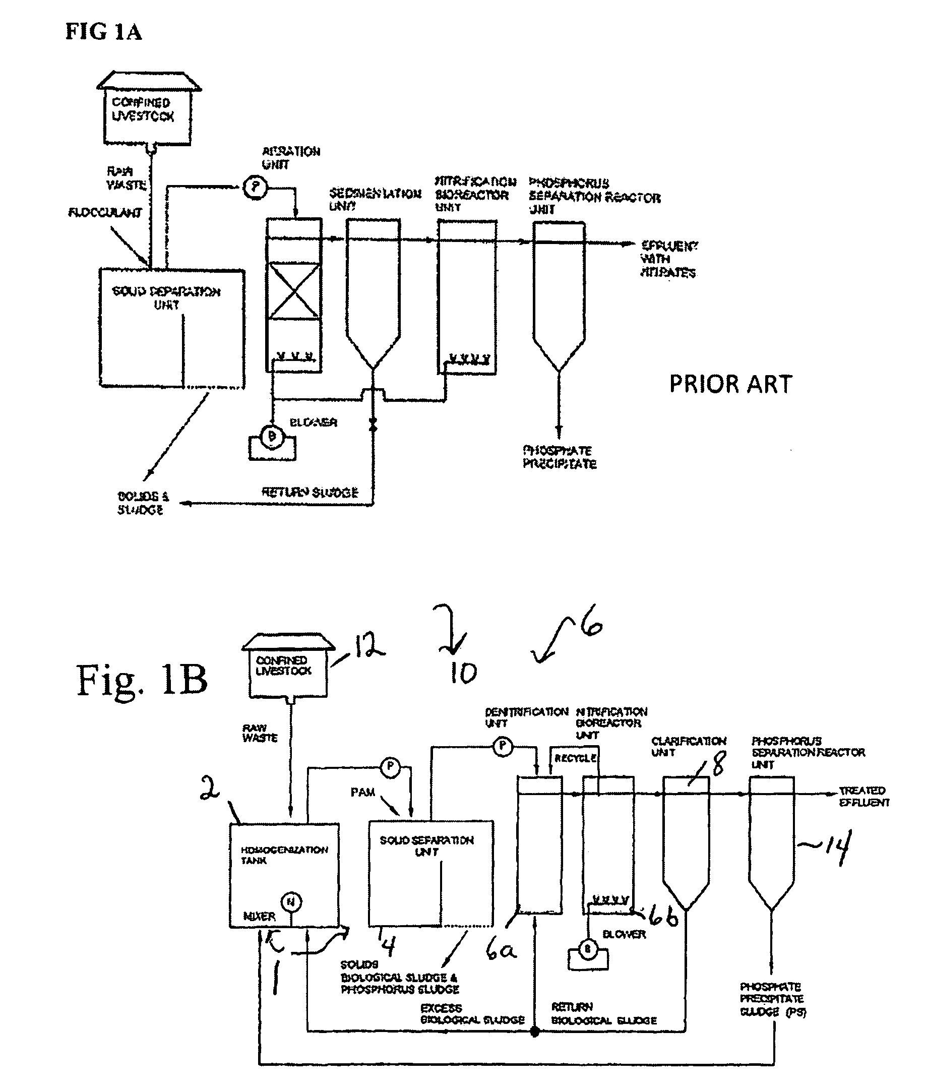 Wastewater treatment system with simultaneous separation of phosphorus and manure solids