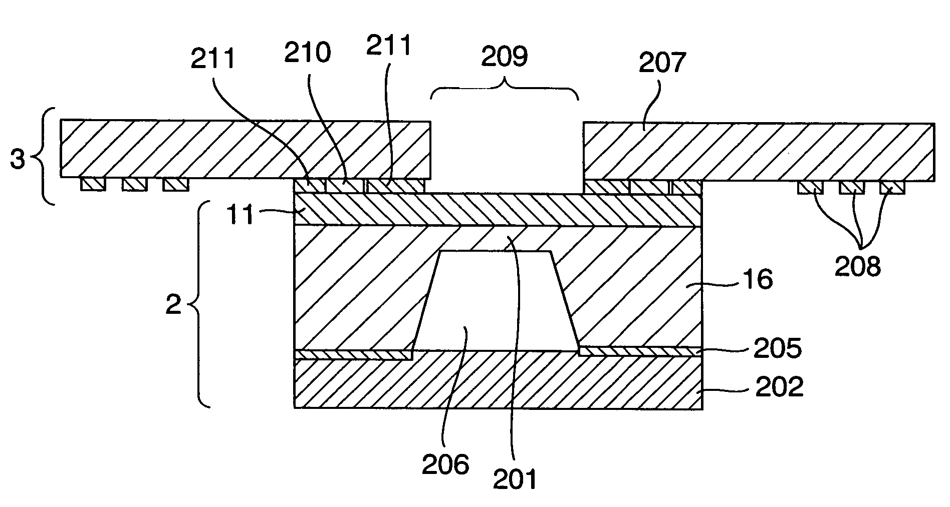 Pressure sensor system with semiconductor chip and antenna member