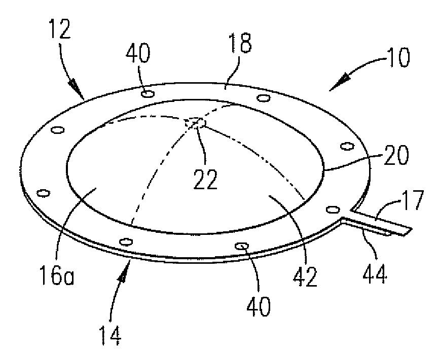 Rupture disc with machined line of opening