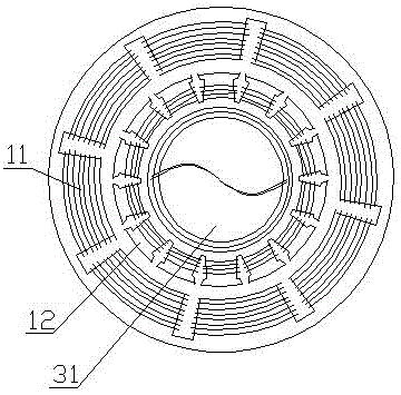 Horizontal through reverse spiral axial flow hydraulic generator and acting method thereof