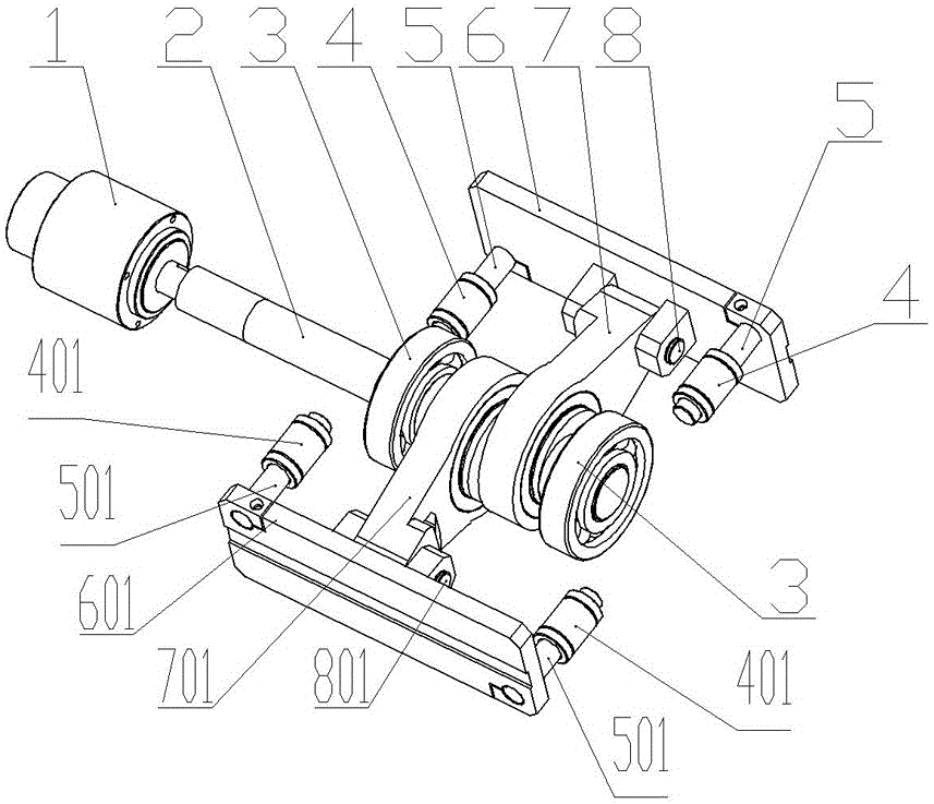 Horizontally-opposed blanking and batch number marking integrated device for roller plate blister packaging machine