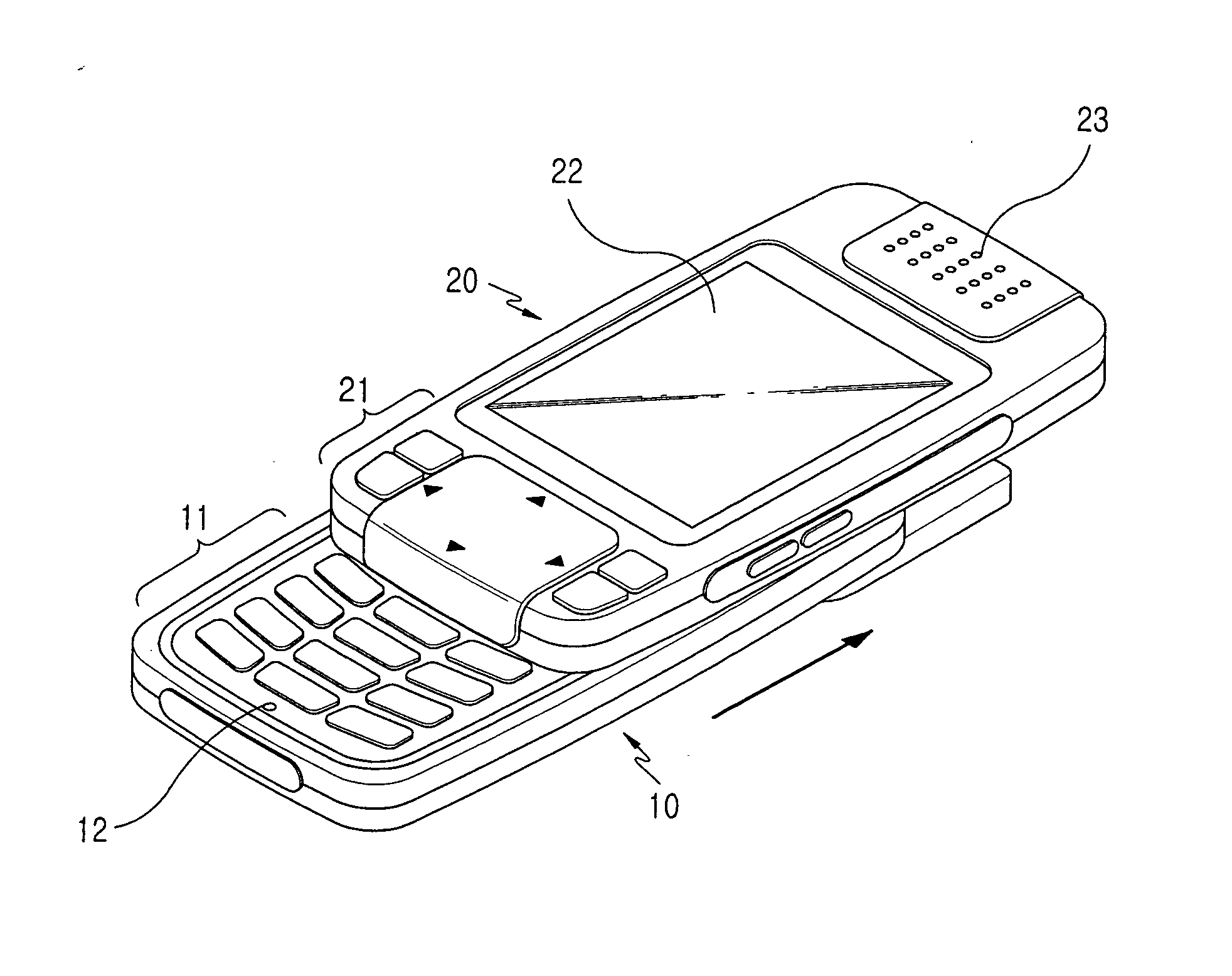 Sliding swing device for mobile terminal
