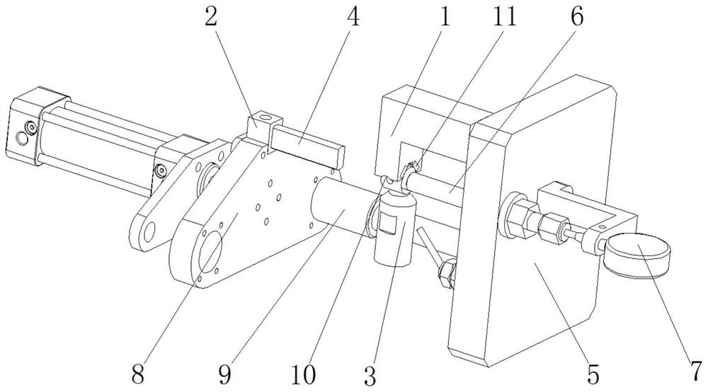 Automatic clamping mechanism for piston pin hole machining