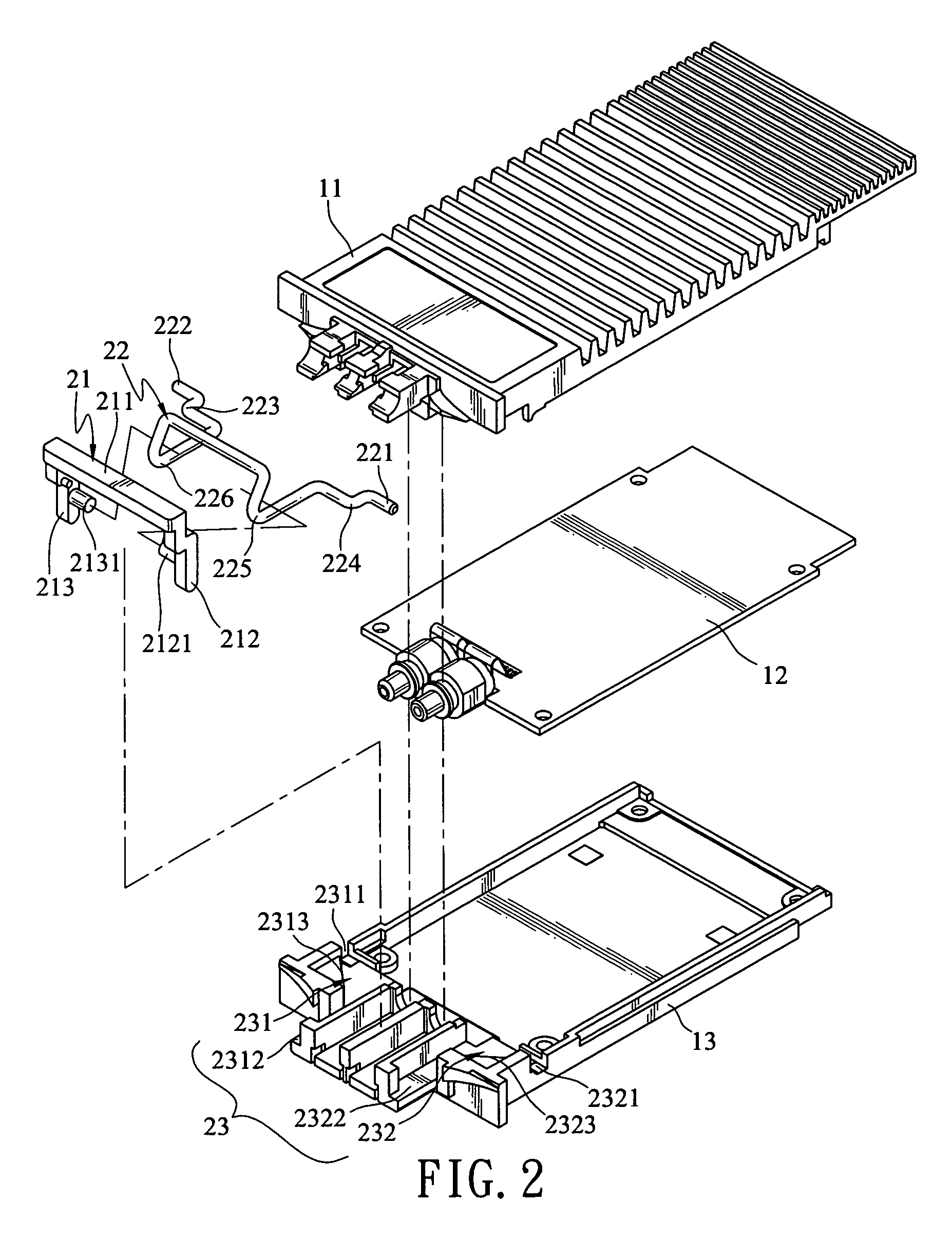 Extending latch mechanism for a pluggable optical module