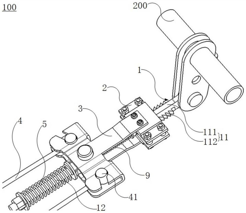 Parking cable tensioning structure and vehicle having the same