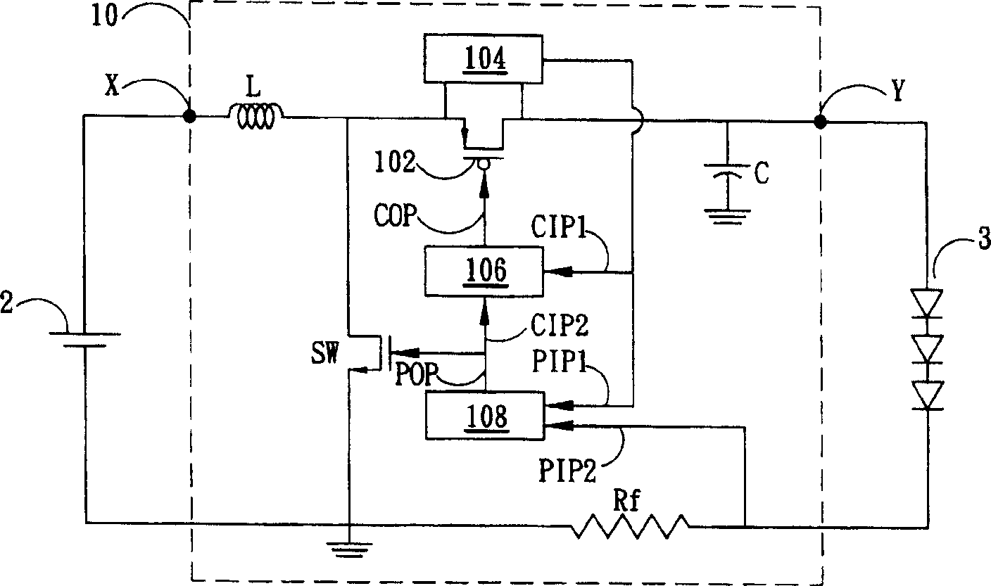 Synchronous switch boost transducer of light emitting diode driver