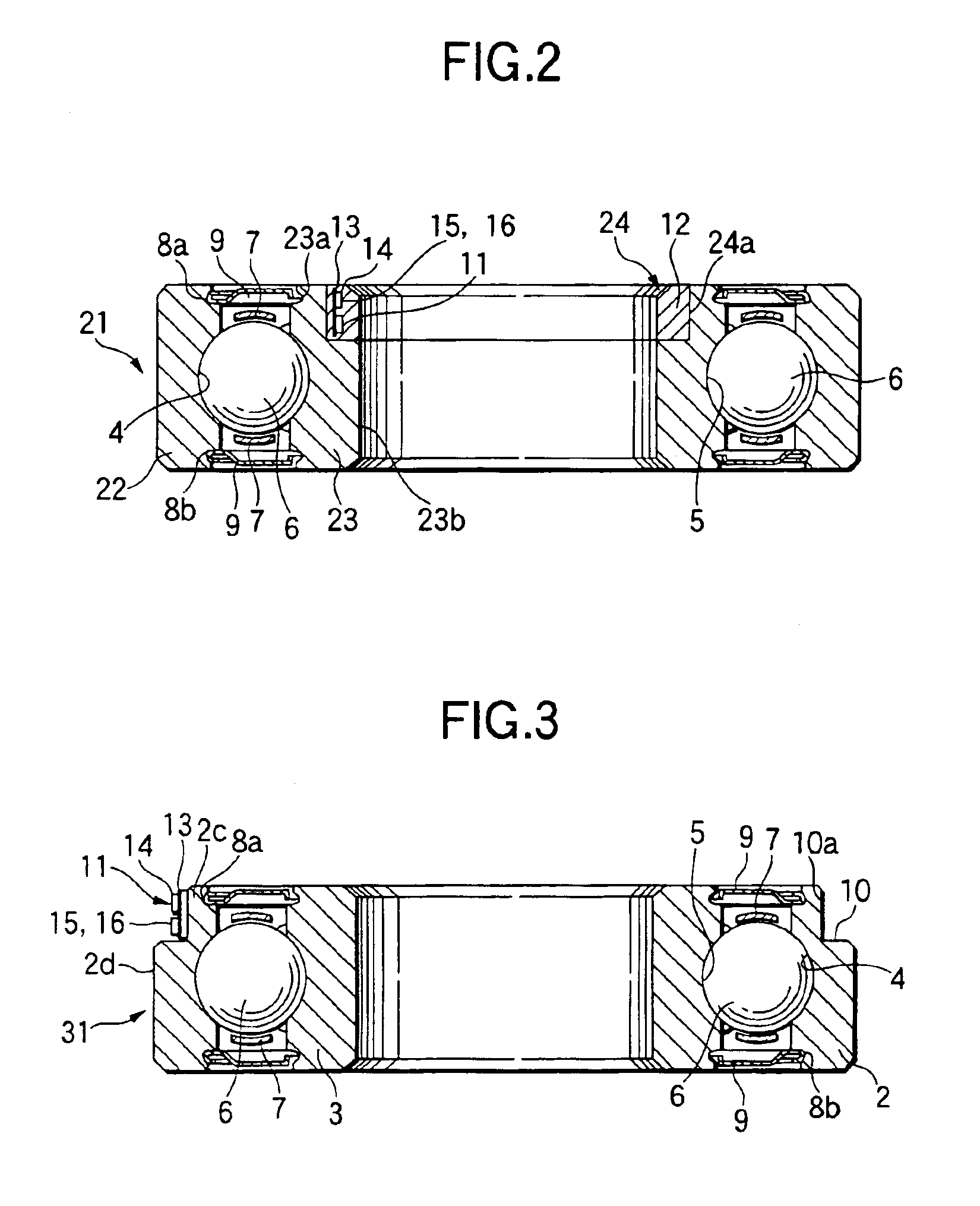 Rolling bearing device and ring with sensor for the rolling bearing device