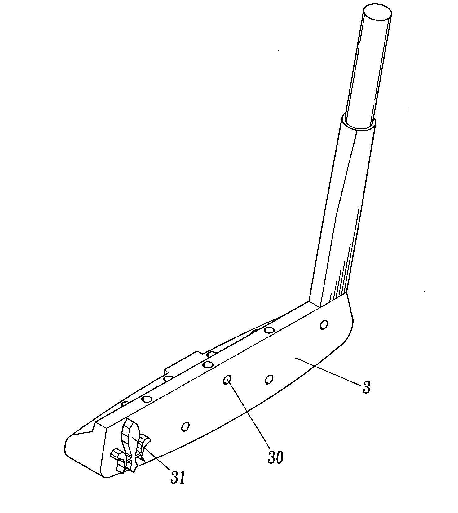 Golf rod with adjustable weights