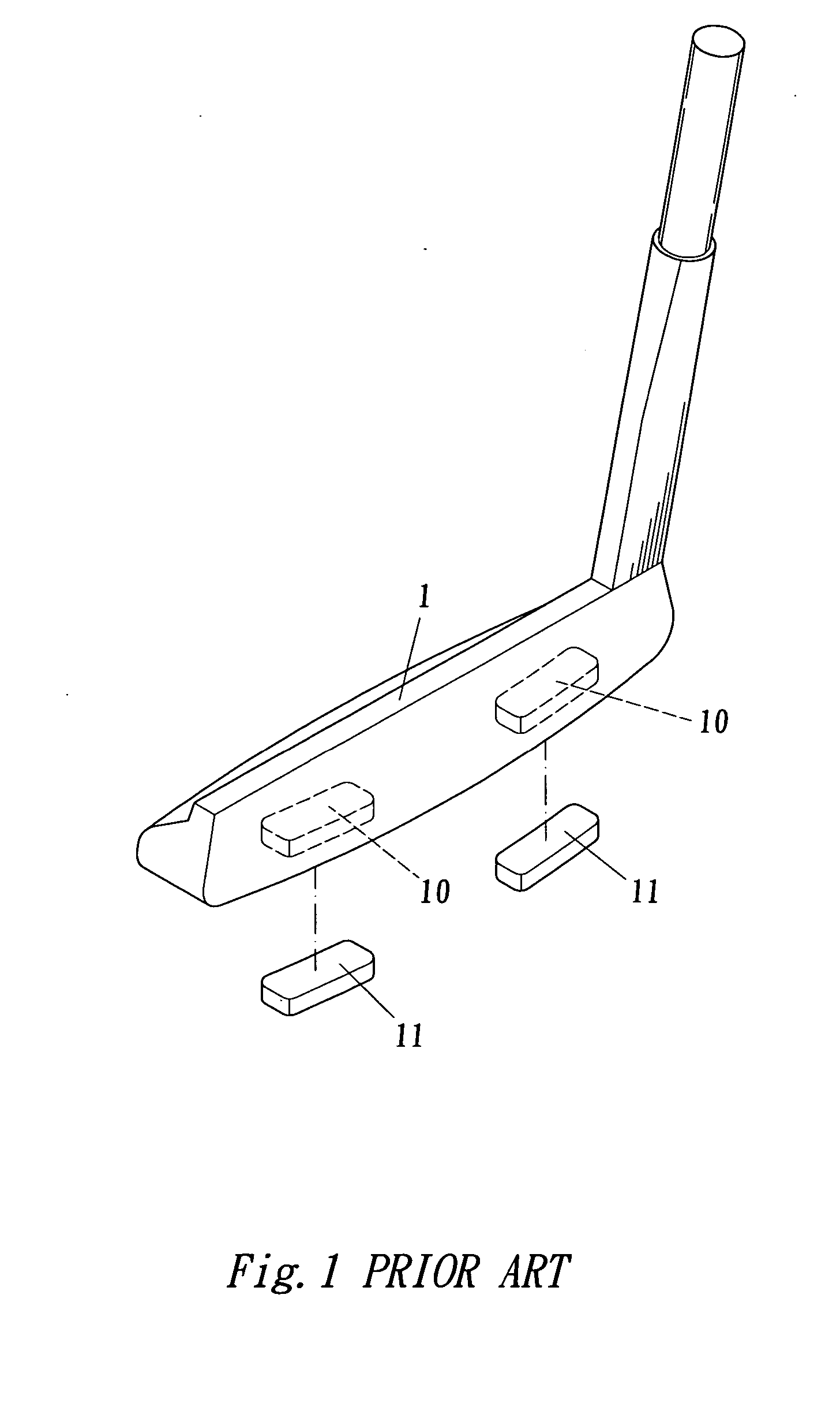 Golf rod with adjustable weights