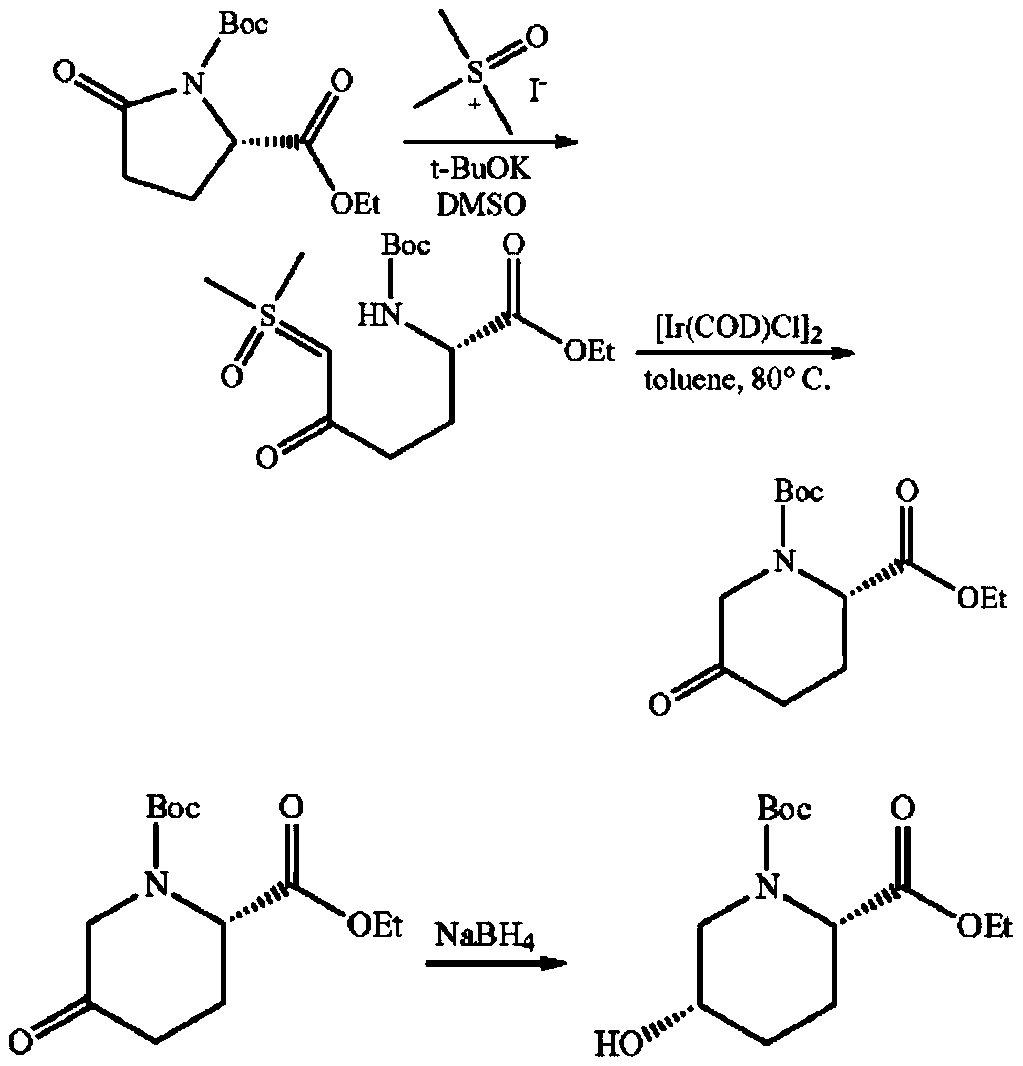 Synthetic method of avibactam intermediate (2S,5S)-N-protective group-5-hydroxy-2-piperidine formate