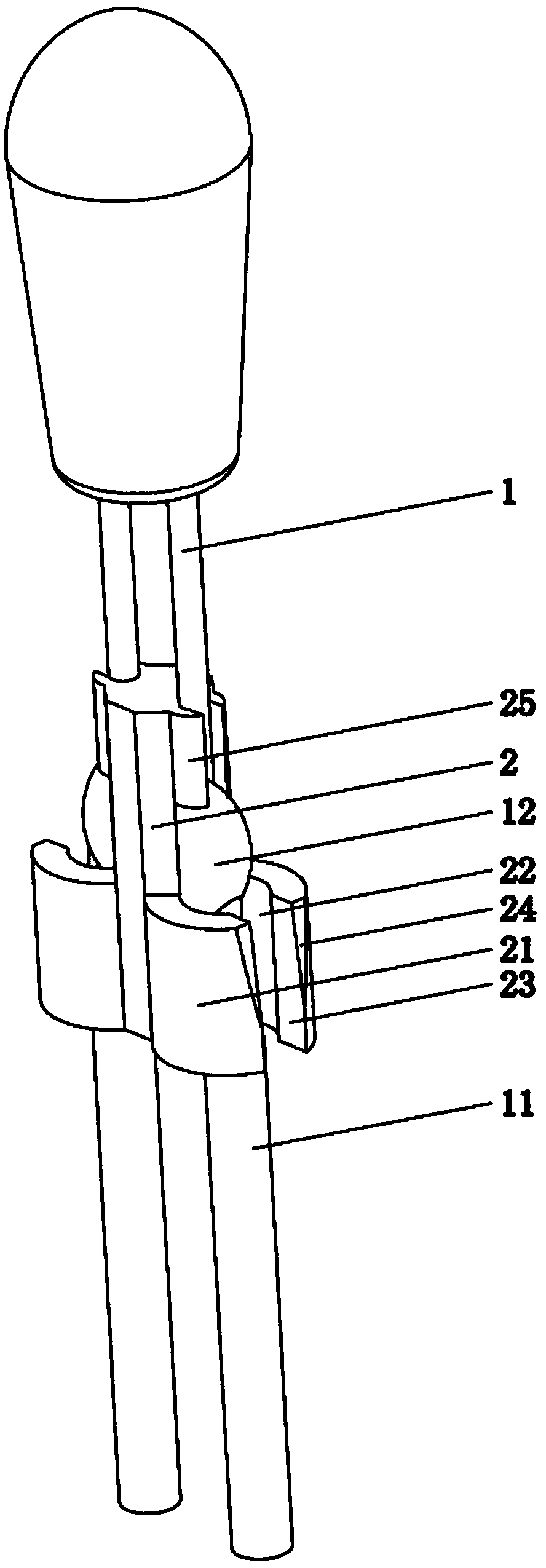 A positioning insulation packaging structure of a thermistor