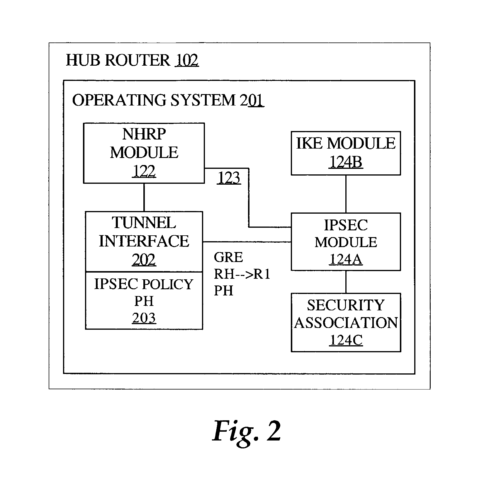 Method and apparatus for establishing a dynamic multipoint encrypted virtual private network