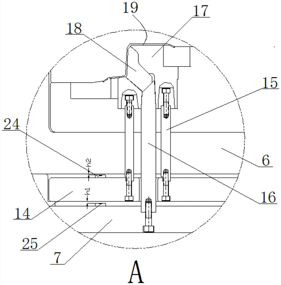 A gate-type secondary injection mold for large-angle double-material products