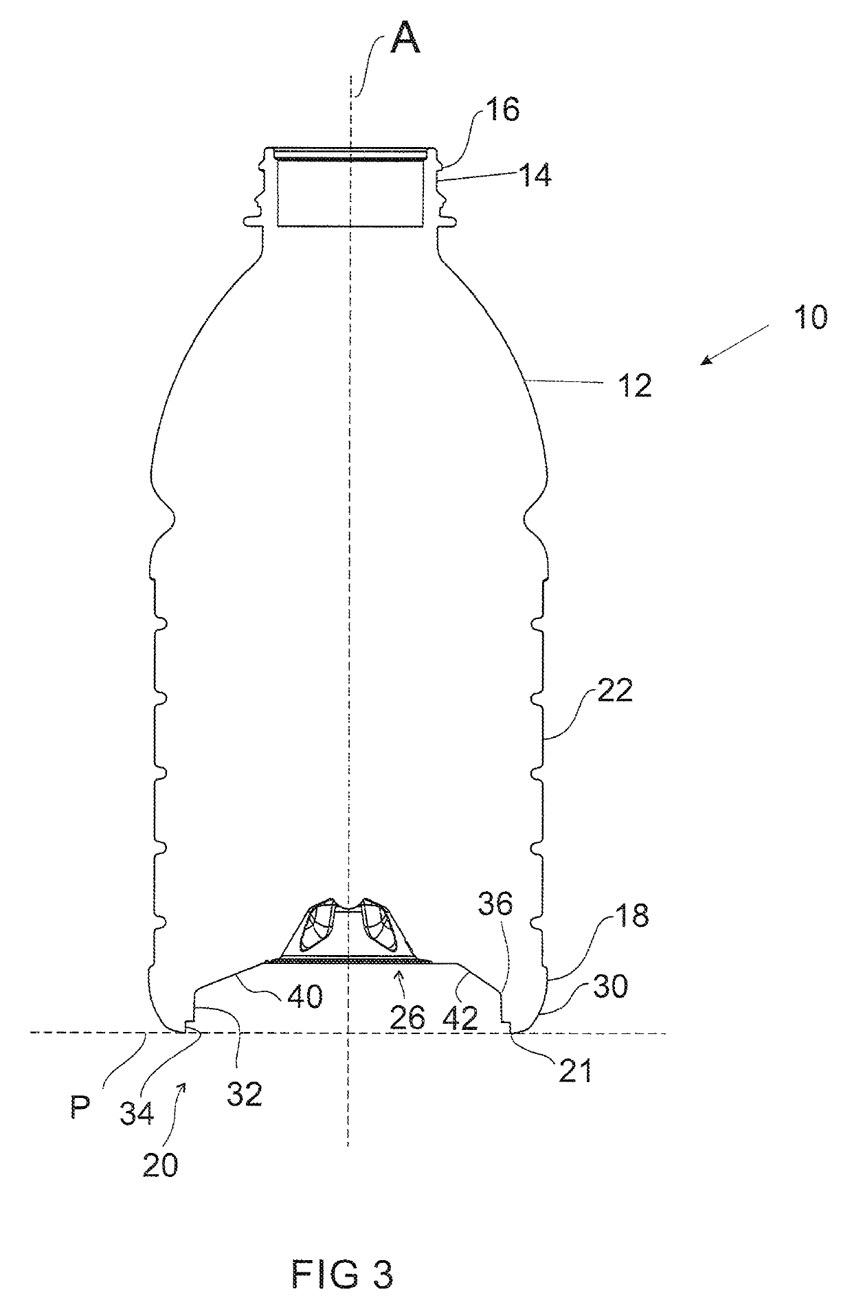 Method of handling a plastic container having a moveable base