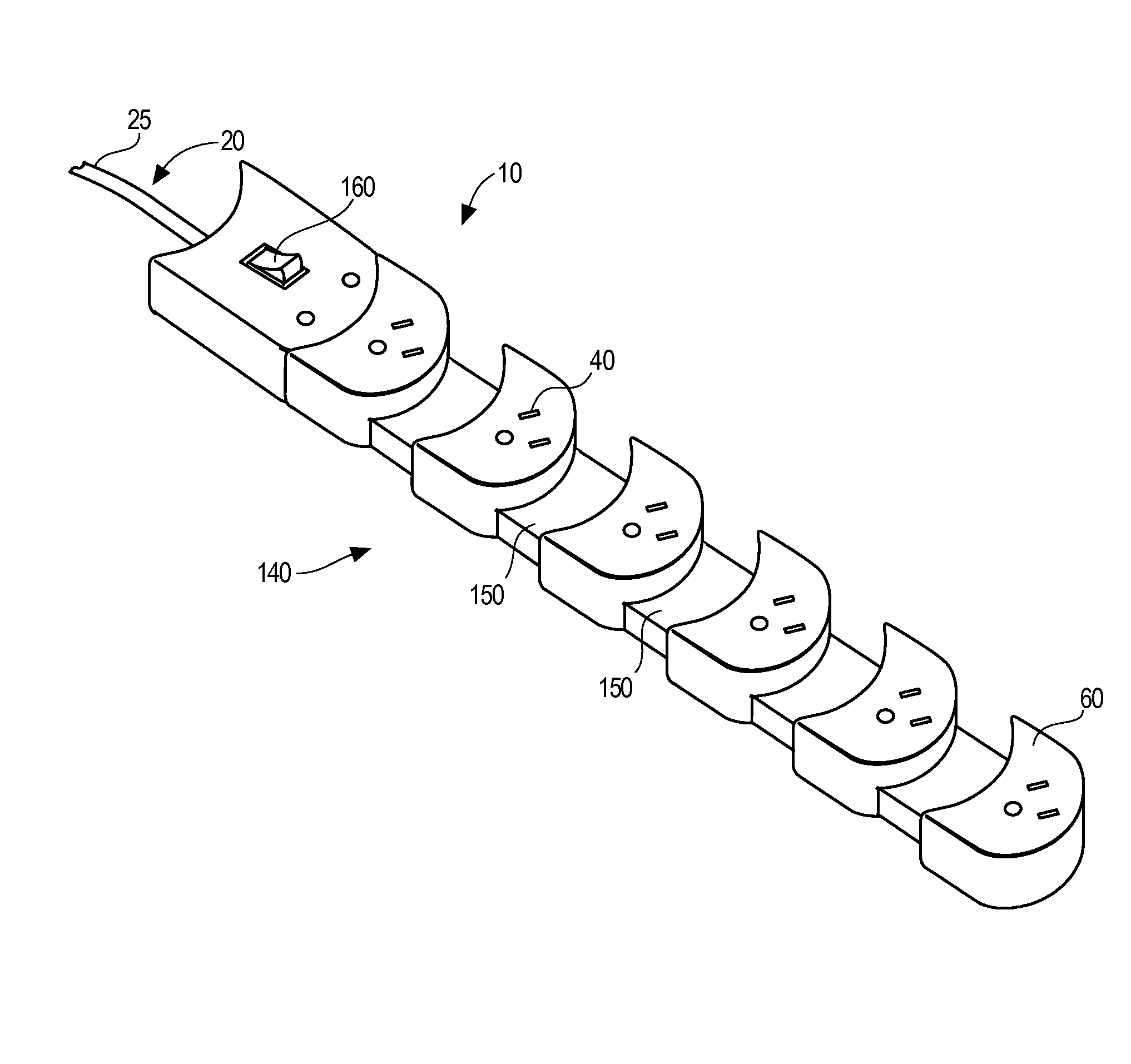 Expanding space saving electrical power connection device