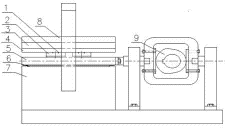 Testing device for rubber creeper tread abrasion loss performance and method