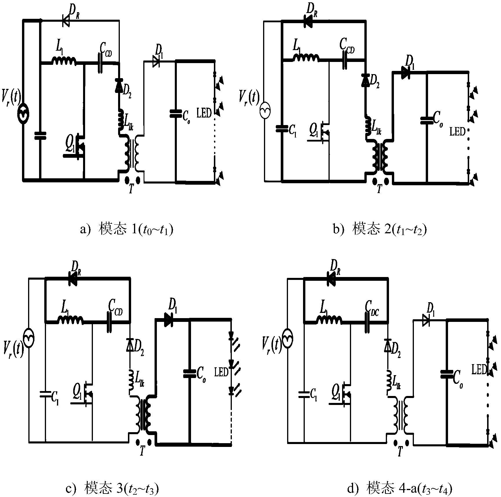 Single-level LED driving power supply