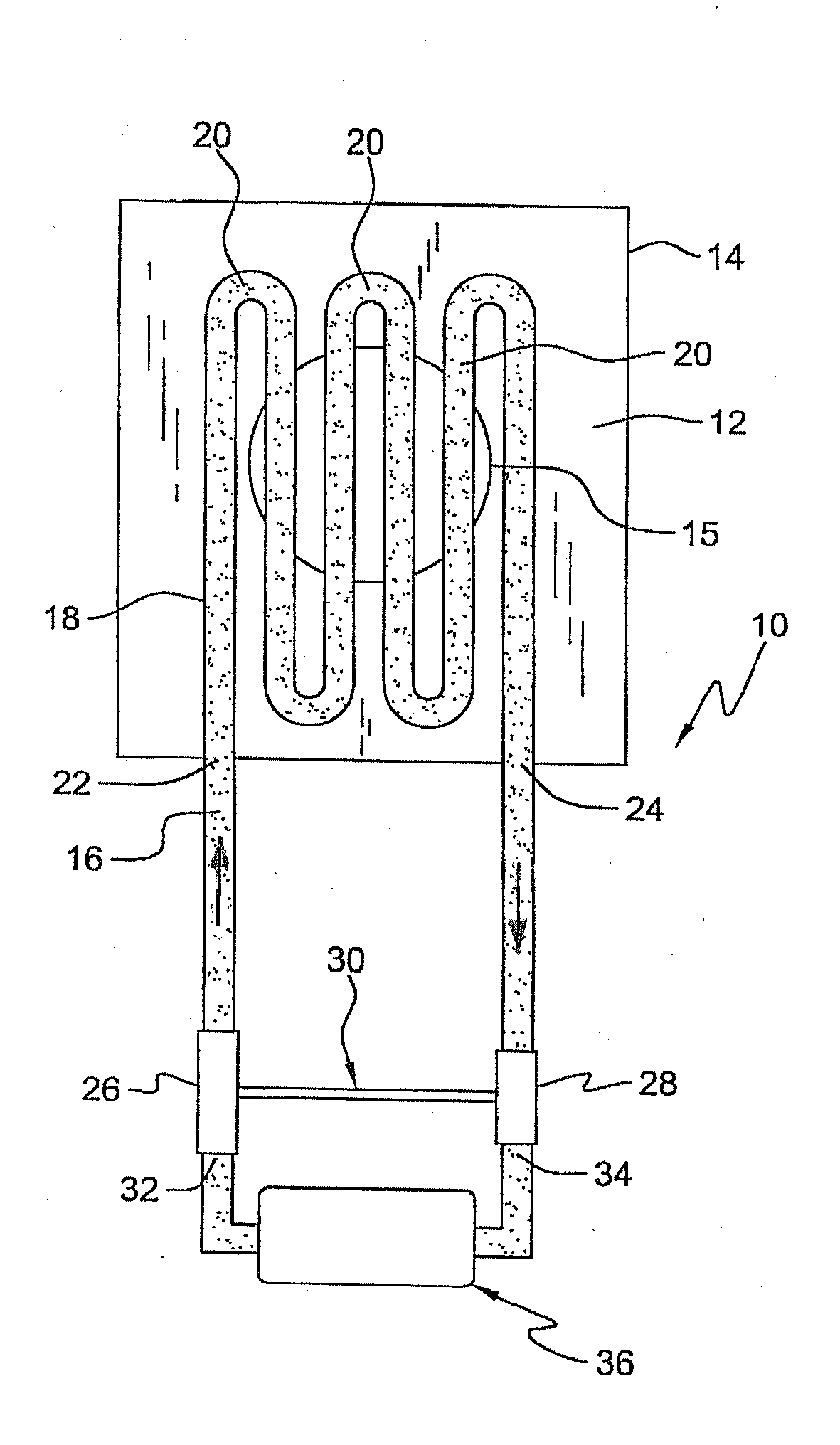 Self-pumping liquid and gas cooling system for the cooling of solar cells and heat-generating elements
