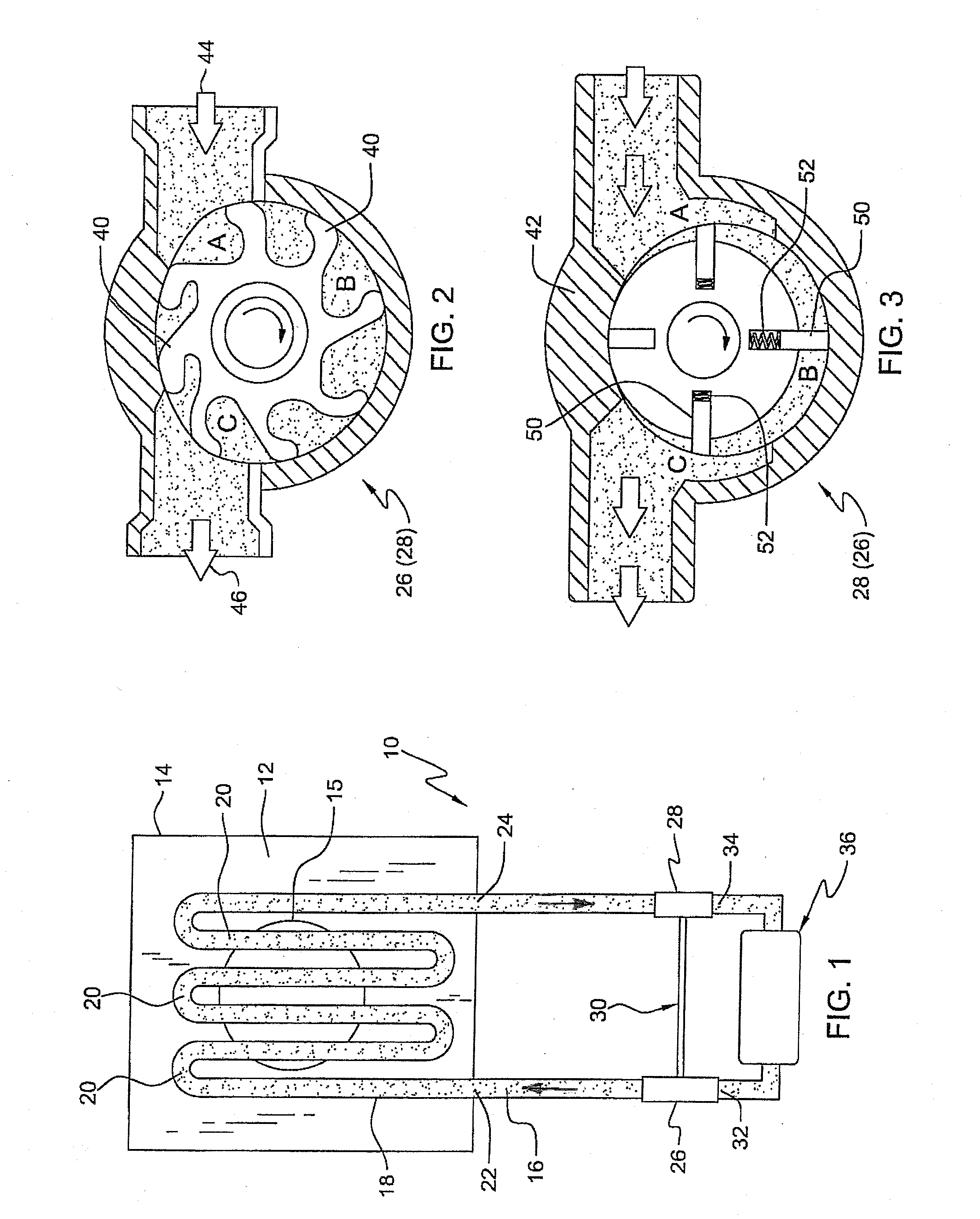 Self-pumping liquid and gas cooling system for the cooling of solar cells and heat-generating elements