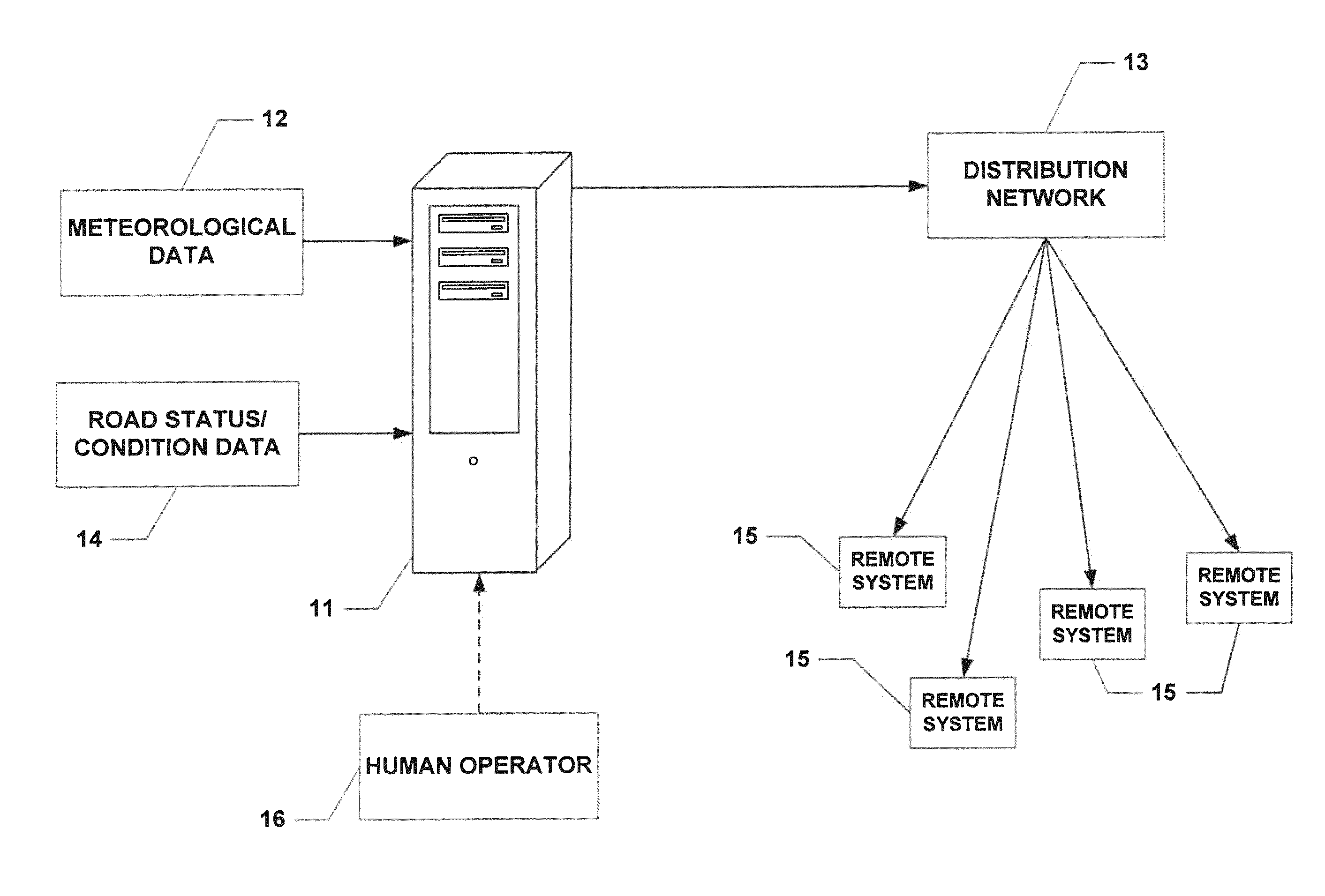 System for providing environmental condition information to vehicles and related methods