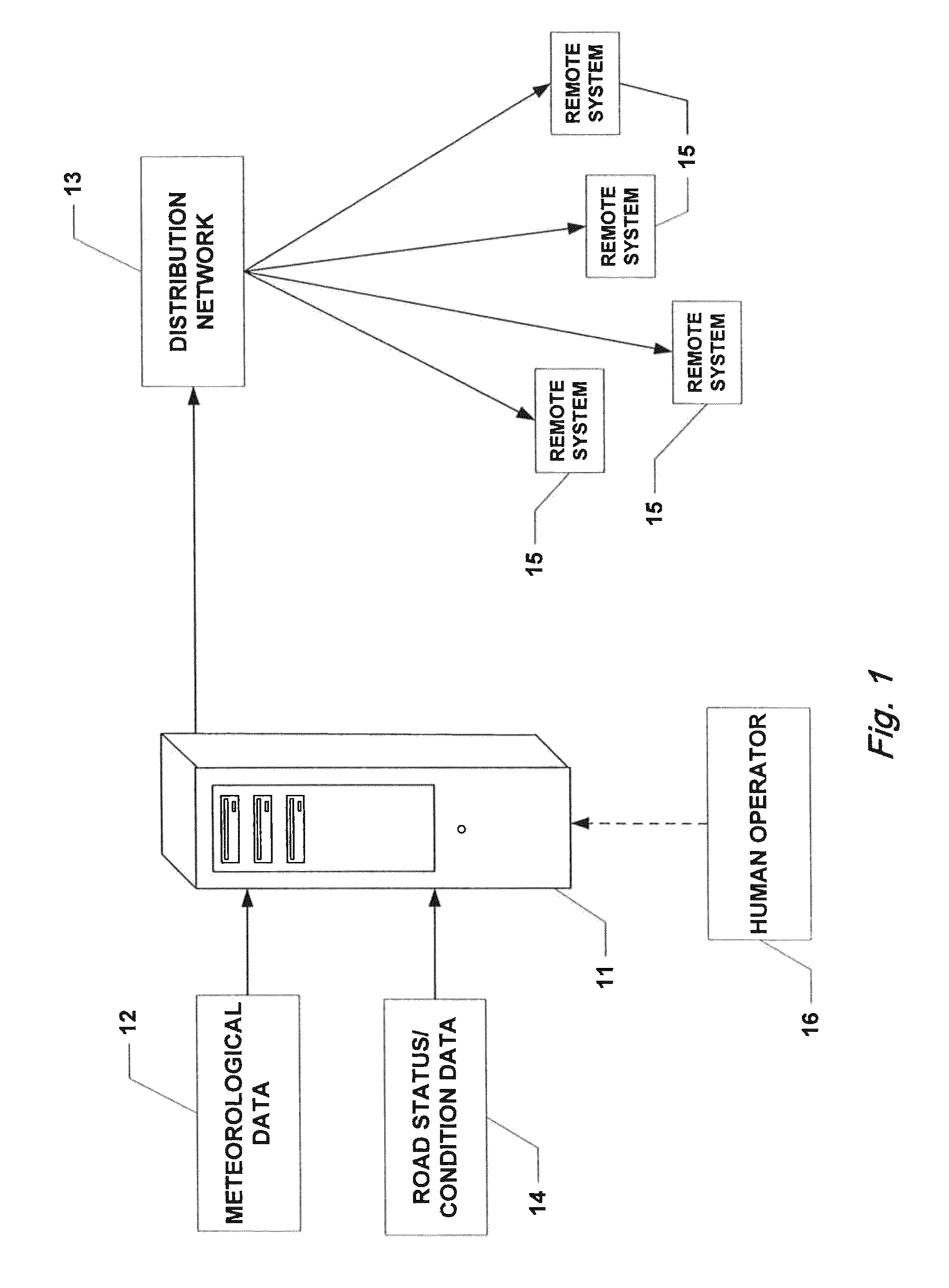 System for providing environmental condition information to vehicles and related methods