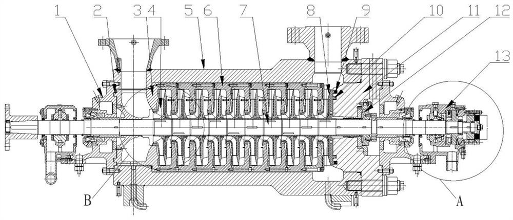 A dual-thrust ultra-high pressure boiler feed water pump