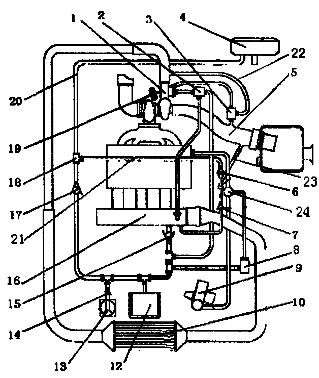 Vacuum system of engine with supercharger