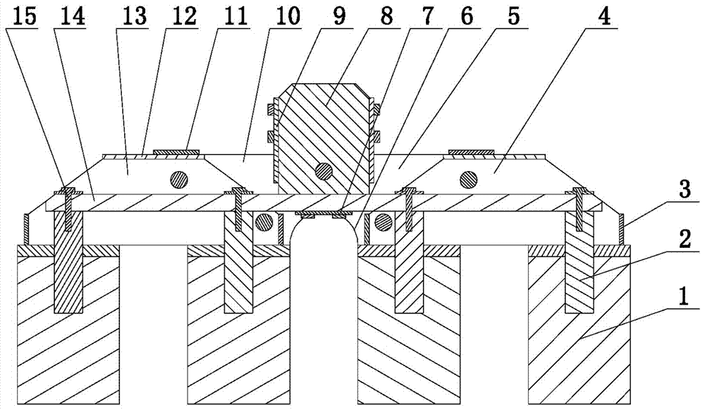 A highly conductive anode device that effectively solves inward bending deformation