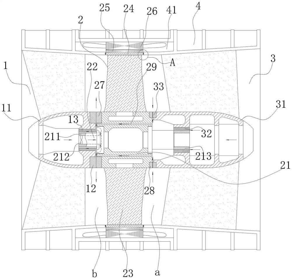 Submersible tubular pump drainage system with high-thrust water-lubricated bearing structure