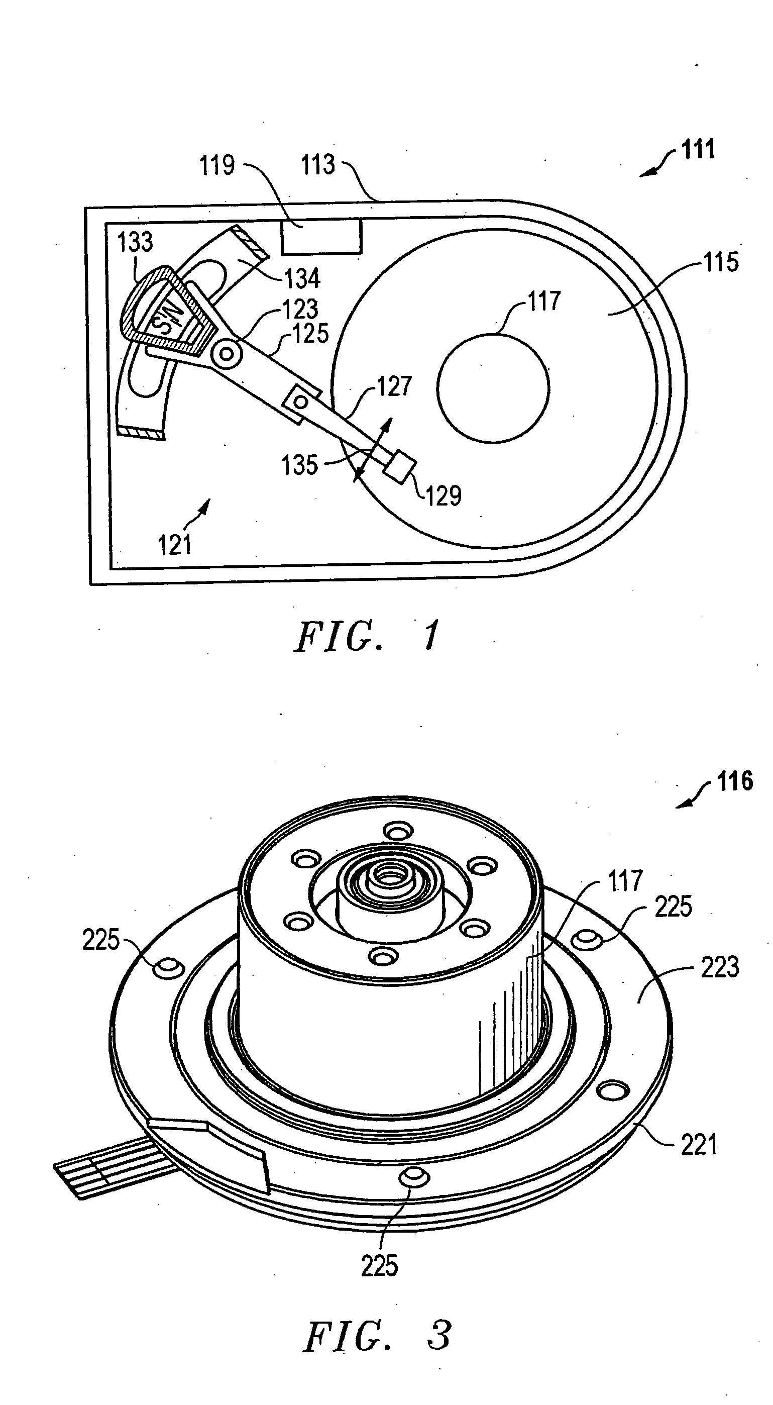 Screw attachment from exterior of disk drive enclosure for motors with mount bracket screw bolt pattern diameter larger than the motor hub outside diameter