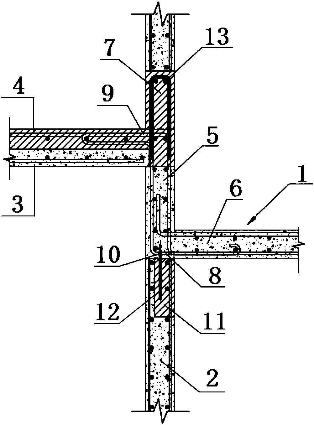 Connecting structure of caisson and partition wall and construction method of connecting structure