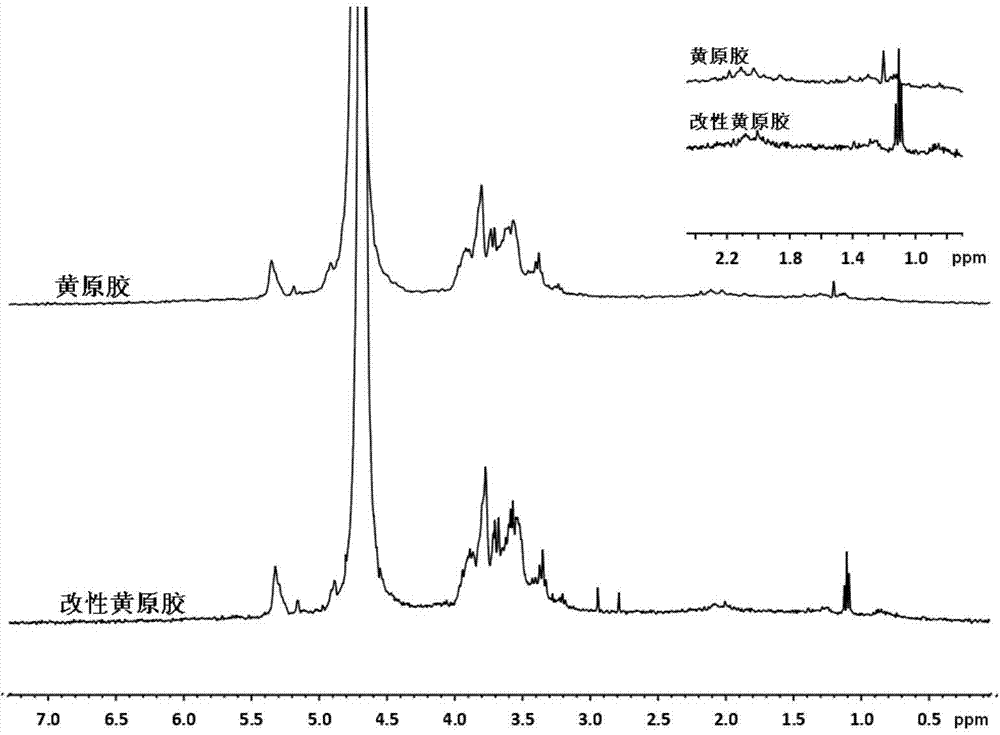 Hydrophobic association water-soluble xanthan gum and preparation method and application thereof